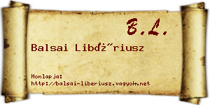 Balsai Libériusz névjegykártya